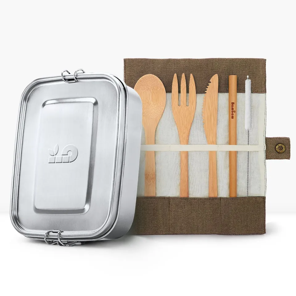 bambaw-foodware-lunchbox-edelstahl-bambus-besteckset-2-tlg image 1