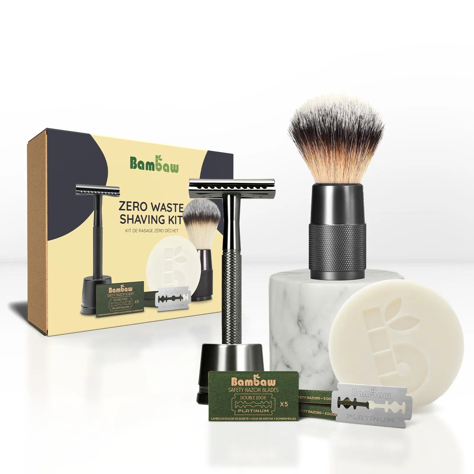 bambaw-rasier-set-schwarz-metall-rasierhobel-geschenkset image 2