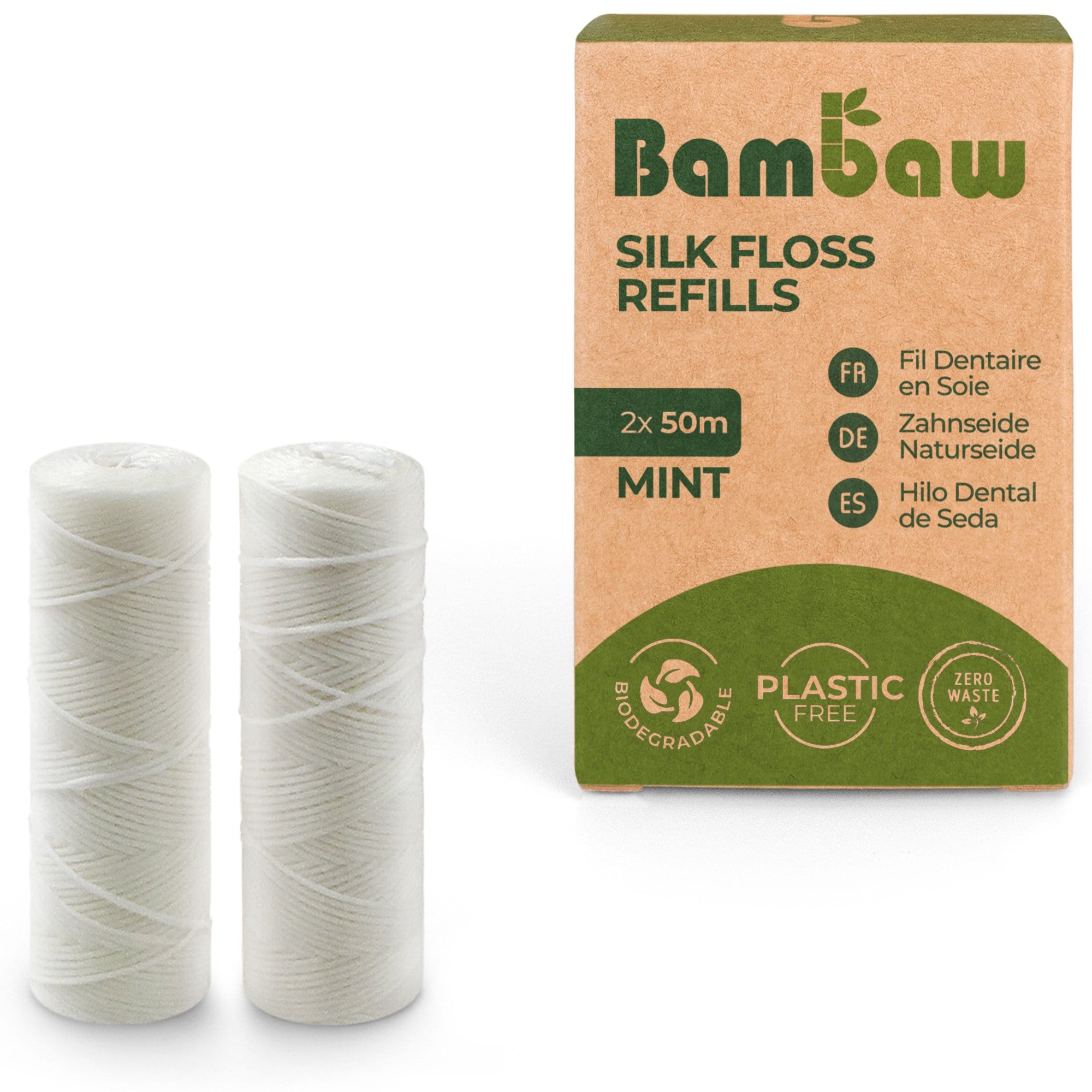 bambaw-silk-floss-zahnseide-seide-minze-spender-50m image 7