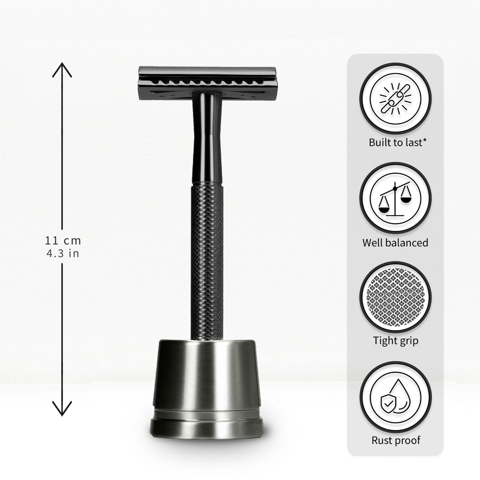 bambaw-shaving-rasierhobel-set-metall-silber-mit-st-nder image 2
