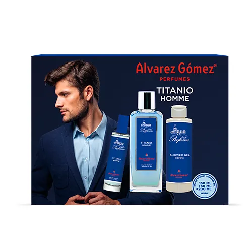 alvarez-gomez-titanio-eau-de-parfum-herren-set-150-30-ml-gel image 1