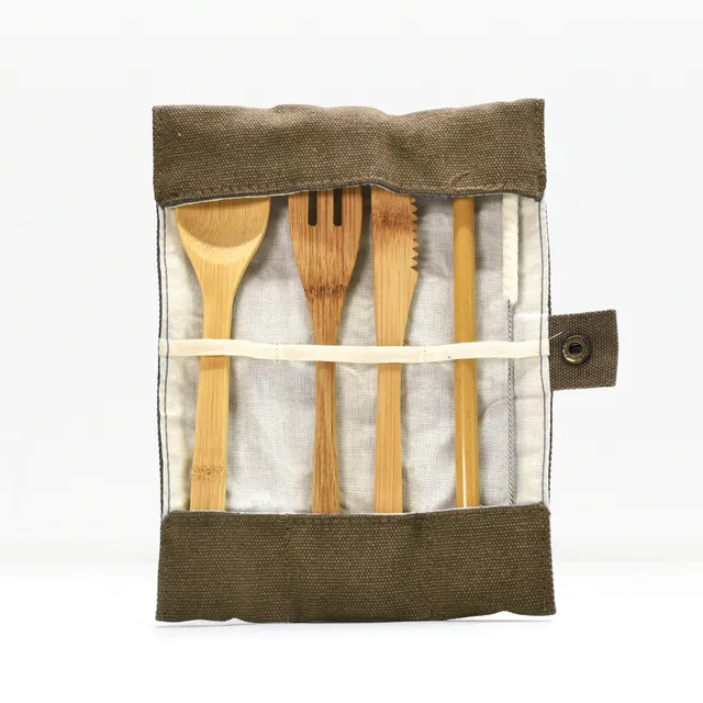 bambaw-bambusbesteck-set-olive-6-teilig-mit-strohhalm image 1