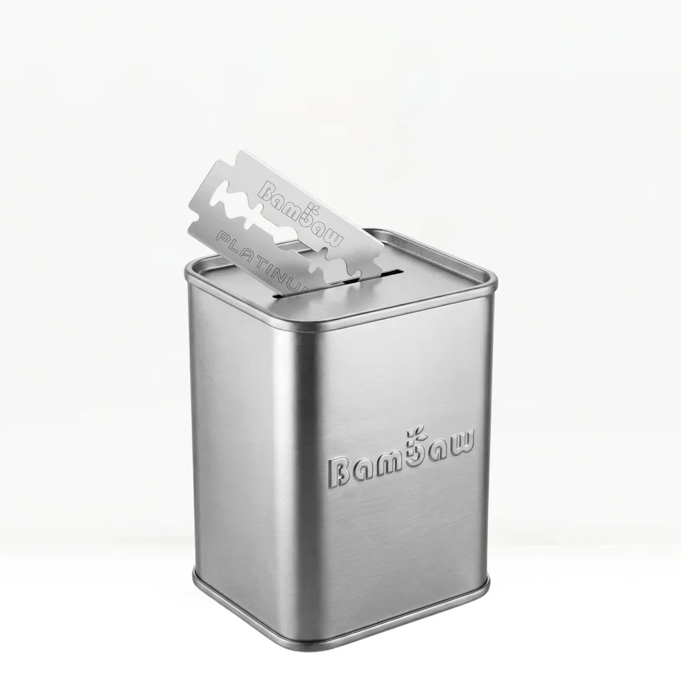 bambaw-shaving-range-klingenbank-rasierklingenbox-silber-f-r-300-klingen image 1