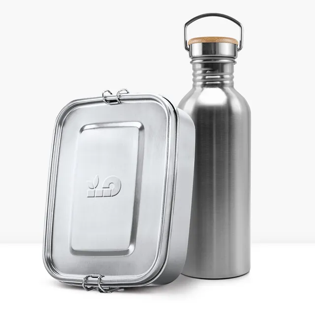 bambaw-drinkware-set-trinkflasche-500ml-brotdose-aus-edelstahl image 1