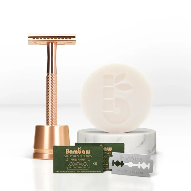 bambaw-shaving-range-rasierset-ros-gold-metall-komplett image 1